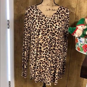 Leopard Vneck Boutique top SOLD OUT